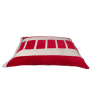 pour grands  chiens, couchage en tissu d'ameublement rouge avec des rayures écru