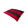 Coussin, matelas très solide rectangulaire pour chien moyen réalisé en tissu rouge avec des rayures noires