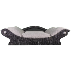 fauteuil qui ressemble a une corbeille grise pour chien et chat