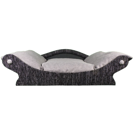 fauteuil qui ressemble a une corbeille grise pour chien et chat