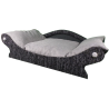 fauteuil qui ressemble a une corbeille grise pour chien et chat