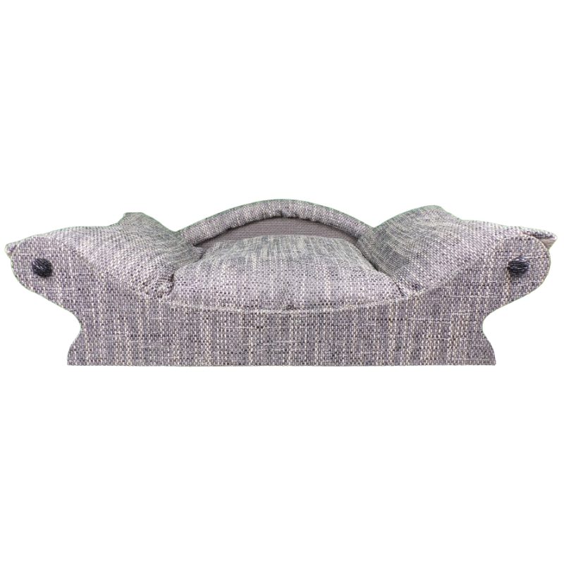 fauteuil de style panier pour petits chiens et chats couleur uni gris poivre et sel
