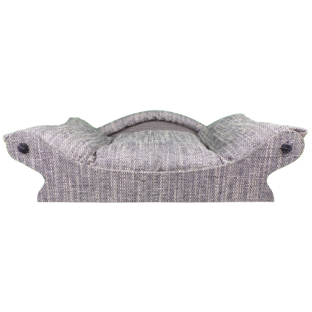 fauteuil de style panier pour petits chiens et chats couleur uni gris poivre et sel