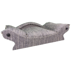 fauteuil de style corbeille pour petits chiens et chats couleur uni gris poivre et sel