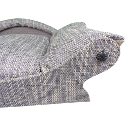 fauteuil de style panier pour petits chiens et chats couleur uni gris poivre et sel