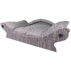 fauteuil de style panier pour petits chiens et chats couleur uni gris poivre et sel