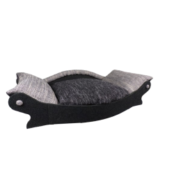 fauteuil xl   pour chiens et chats couchage doudou noir avec du gris clair