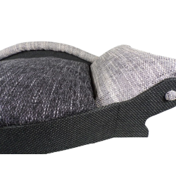 détail du auteuil xl   pour chiens et chats couchage doudou noir avec du gris clair