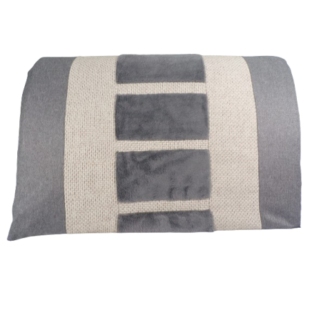 Housse de rechange grise et écrue pour le coussin déhoussable pour chien et chat Housse de rechange grise et écrue pour le coussin déhoussable pour chien et chat