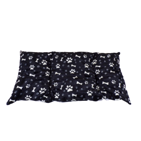 Housse de anthracite avec des impressions de pattes et d'os pour nos coussins déhoussables pour chien et chat Housse de anthracite avec des impressions de pattes et d'os pour nos coussins déhoussables pour chien et chat