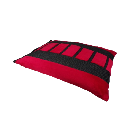 coussin-déhoussable-chien-en-flocons-de-mousse-resistant-noir-rouge