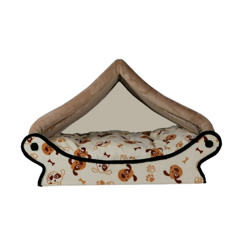 ravissant dôme écru en tissu polaire doudou pour chat et petit chien