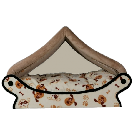 ravissant dôme écru en tissu polaire doudou pour chat et petit chien