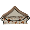 ravissant dôme écru en tissu polaire doudou pour chat et petit chien