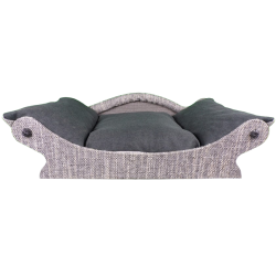 fauteuil pour chat avec un coussin noir amovible