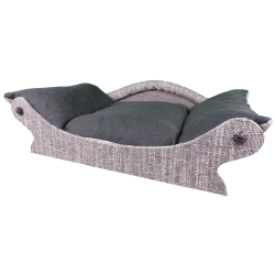 fauteuil pour chat avec un coussin noir démontable en tissu d'ameublement