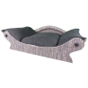 fauteuil pour chat avec un coussin noir démontable en tissu d'ameublement