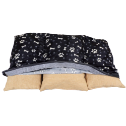 image du fauteuil pour chat avec un coussin noir et trois coussins indépendants