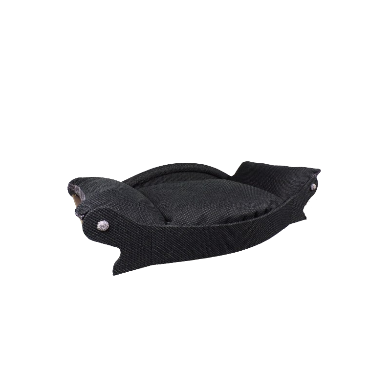 canapé de type fauteuil pour gros et moyen chien et très gros chat avec un coussin déhoussable noir