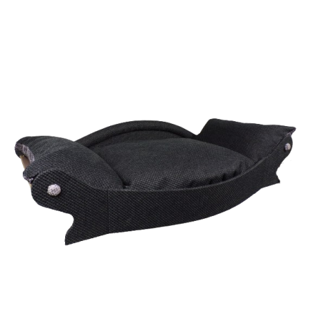 canapé de type fauteuil pour gros et moyen chien et très gros chat avec un coussin déhoussable noir