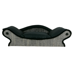 voici notre fauteuil de type canapé avec un couchage noir résistant aux griffures