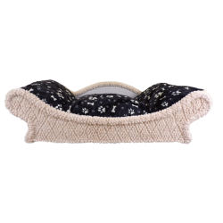 fauteuil spacieux pour chien et chat ,la structure en bois recouvert de tissu beige clair