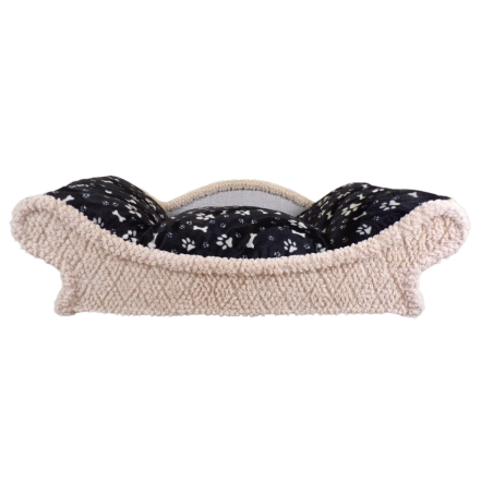 fauteuil spacieux pour chien et chat ,la structure en bois recouvert de tissu beige clair