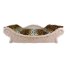 canapé -fauteuil écru pour chien et chat avec un coussin doux en léopard