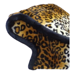 détail du fauteuil lit ou canapé pour vos chiens et chats réalisé en tissu polaire très doux léopard velboa