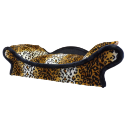 fauteuil lit ou canapé pour vos chiens et chats réalisé en tissu polaire doux léopard velboa
