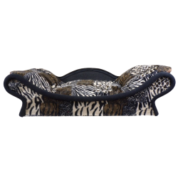 fauteuil spacieux fait main pour chiens- chats en tissu velboa pachwork animaux