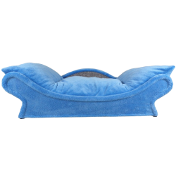 fauteuil bleu turquoise style canapé baroque pour chiens et chats en tissu doux bleu