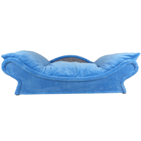 fauteuil bleu turquoise style canapé baroque pour chiens et chats en tissu doux bleu