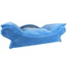 fauteuil bleu turquoise douveteux style canapé baroque pour chiens et chats en tissu doux bleu