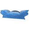 fauteuil bleu turquoise duveteux style canapé baroque pour chiens et chats en tissu doux  résistant aux griffures