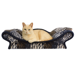 fauteuil spacieux pour chat de couleur clair  fait main en tissu velboa pachwork animaux