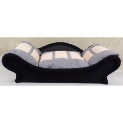 Canapé ou sofa  pour chiens et chats en tissu doux beige clair et gris