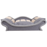 Canapé élégant pour chat et chien avec une structure en tissu gris et un coussin gris et écru