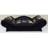 Sofa de luxe pour chat-chien avec une structure noire et un coussin fourrure  initation animalière