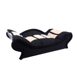 Très joli canapé pour le bien-être des chiens et des chats. L'armature est noire, garnie d'un coussin amovible
