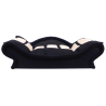 Superbe canapé pour le bien-être des chiens et des chats. L'armature est noire, garnie d'un coussin noir et écru amovible
