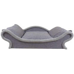 Canapé gris pour chat, lit pour chat design, couchage chat luxe, panier chat élégant,