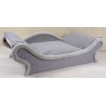 Canapé gris élégant pour chat et chien avec coussin épais rempli de flocons de mousse