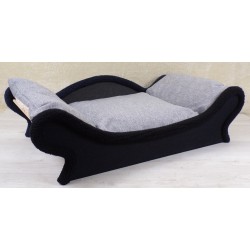 Choisissez une banquette noire et grise pour chien et chat qui conjugue design et bien-être.