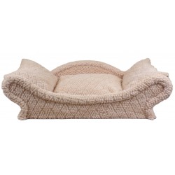 Le canapé beige clair cocooning est spécialement conçu pour les petits chiens et chats qui aiment le confort