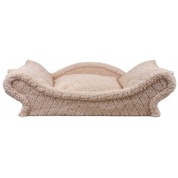 Pour votre chien ou chat, voici ce sofa douillet écru avec un coussin bien rempli de mousse.