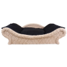 Canapé-lit pour chien et chat en tissu bouclette écrue avec un coussin noir en flocons de mousse
