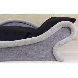 Un canapé-lit gris pour chien  et chat avec un coussin noir confortable et élégant,