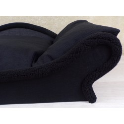 Canapé - lit  anthracite avec coussin noir pour chat et chien – Élégance moderne et confort premium