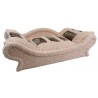 Canapé-lit chaleureux pour chien et chat en tissu beige clair bouclette garni de rectangles imitation fourrure